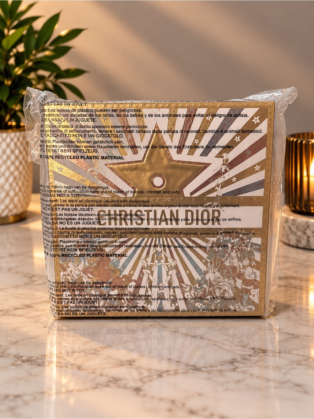 Dior Metallic Gold and Cream Decorative Box